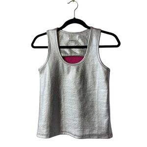 NWT Galita Silver / Pink Metallic Rib Knit Tank Top (Small)